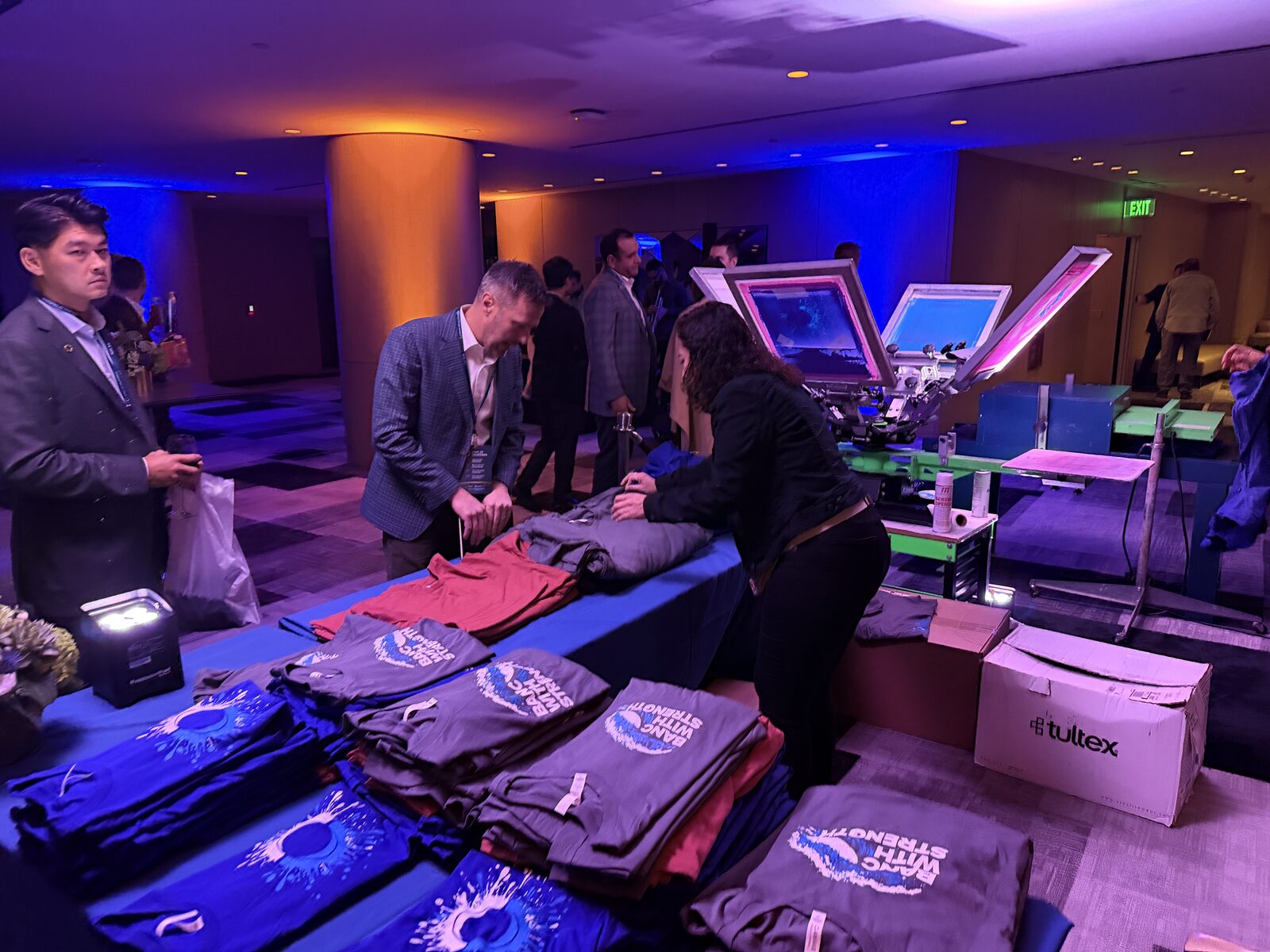 On-site at Banc of California, Century City for Event Screen Printing Services